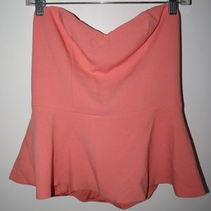 New w/ tag Sweatheart neckline peplum bandaeu corset bustier top Coral pink sz M